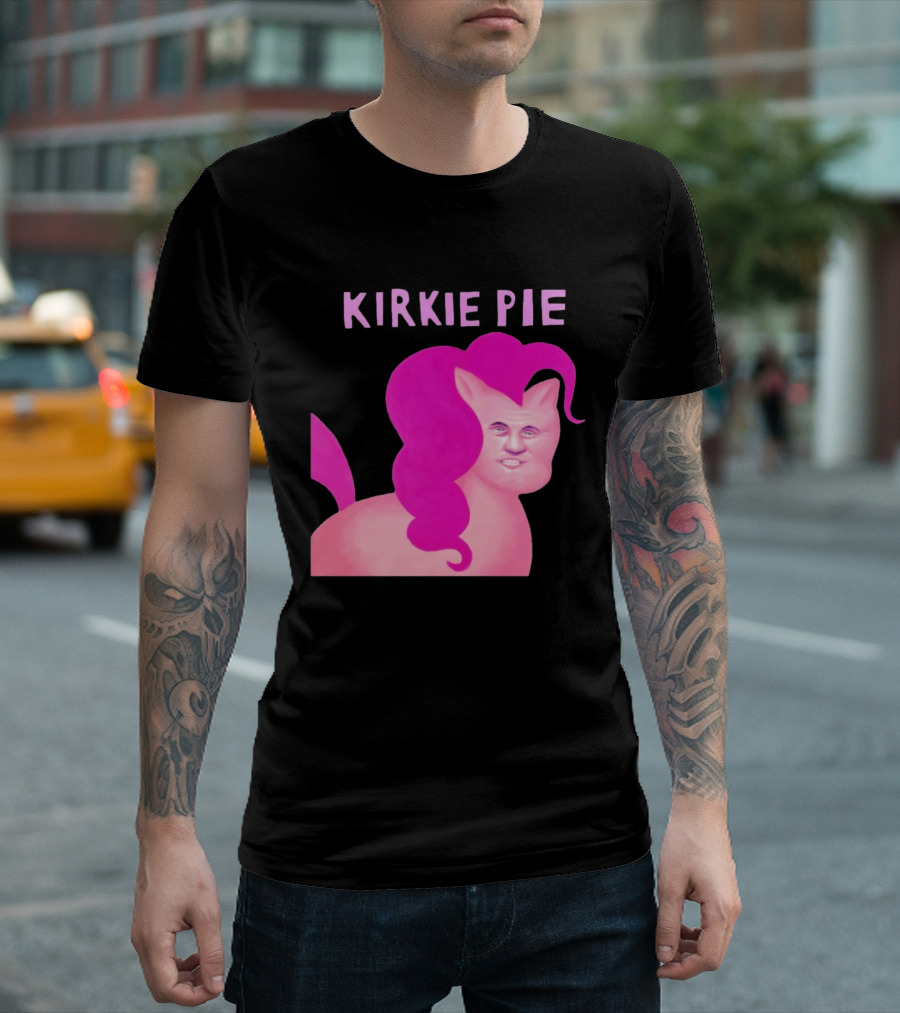 Kirkie Pie Pink Pony Cartoon Face T-Shirt