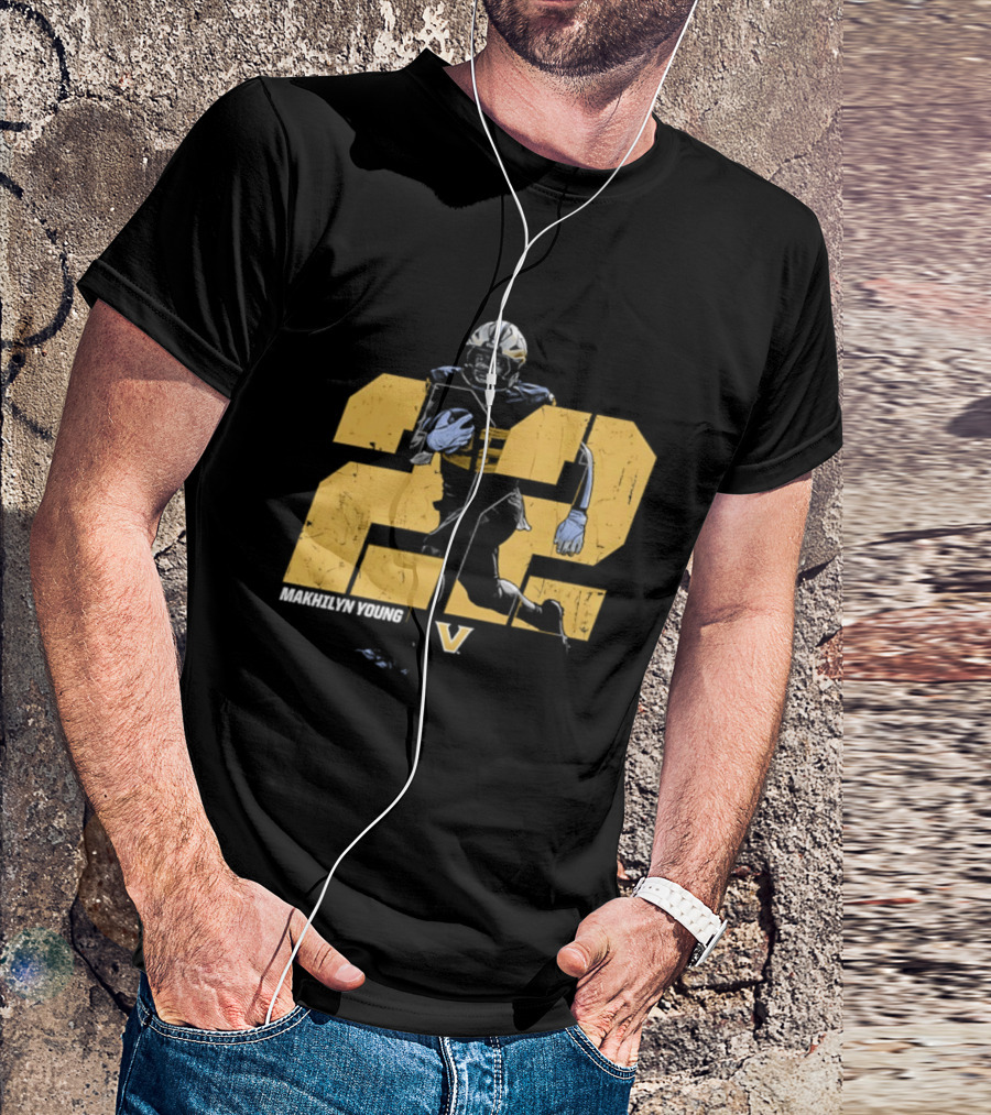 Makhilyn Young 22 Vanderbilt Commodores NCAA Football Player V T-Shirt