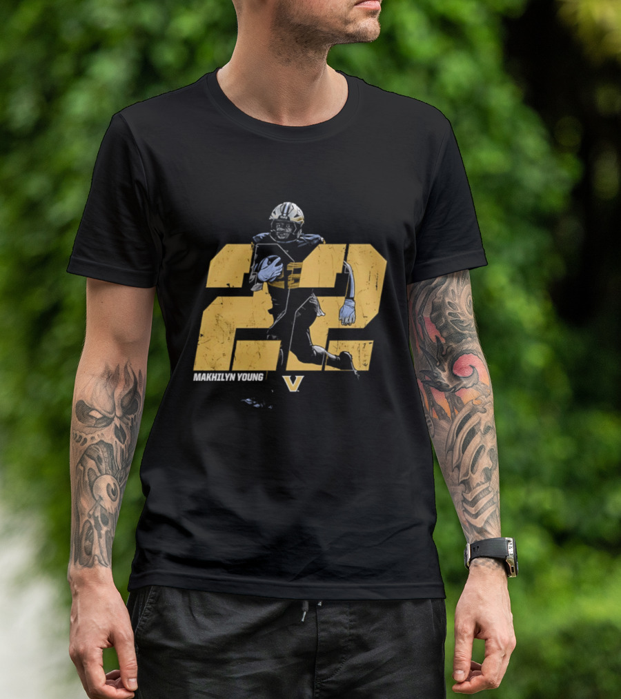 Makhilyn Young 22 Vanderbilt Commodores NCAA Football Player V T-Shirt
