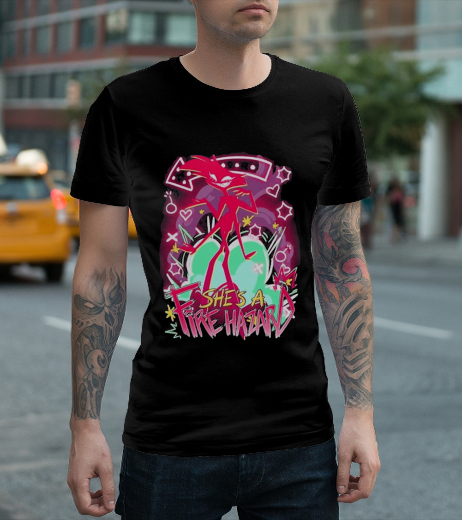 Hazbin Angel Dust She's A Fire Hazard T-Shirt