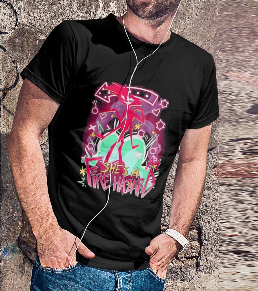 Hazbin Angel Dust She's A Fire Hazard T-Shirt