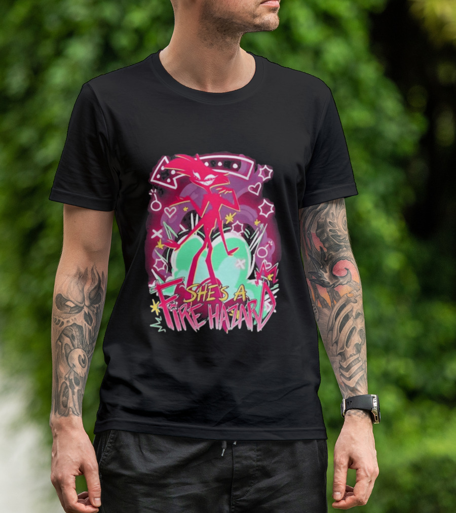 Hazbin Angel Dust She's A Fire Hazard T-Shirt