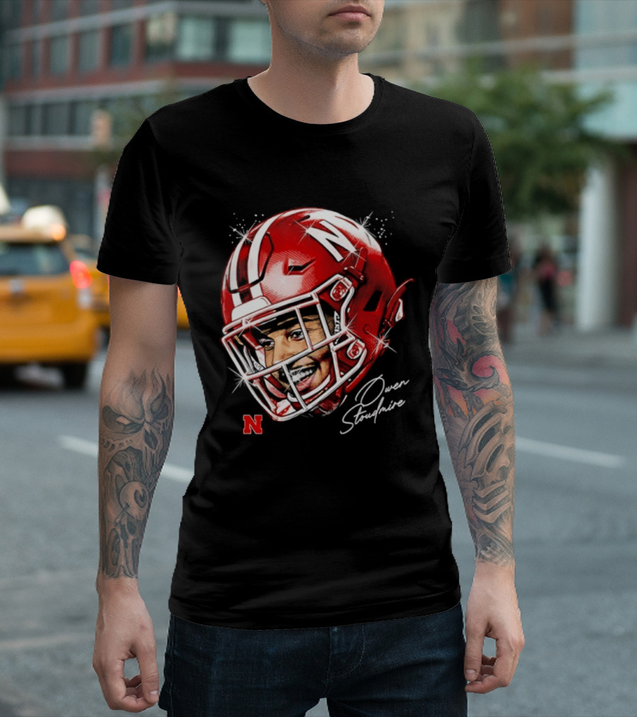 Owen Stoudmire Nebraska Cornhuskers Football Helmet T-Shirt