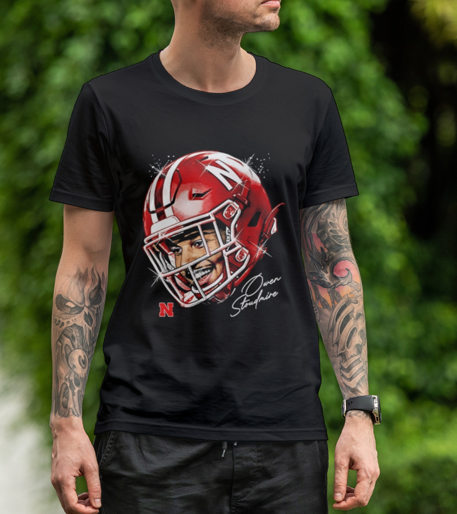 Owen Stoudmire Nebraska Cornhuskers Football Helmet T-Shirt