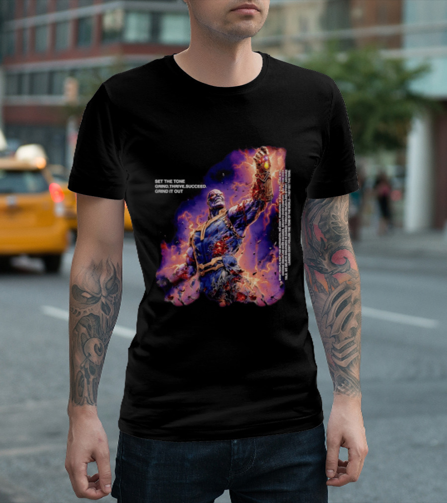 Thanos Set The Tone Grind Thrive Succeed Marvel Comics T-Shirt