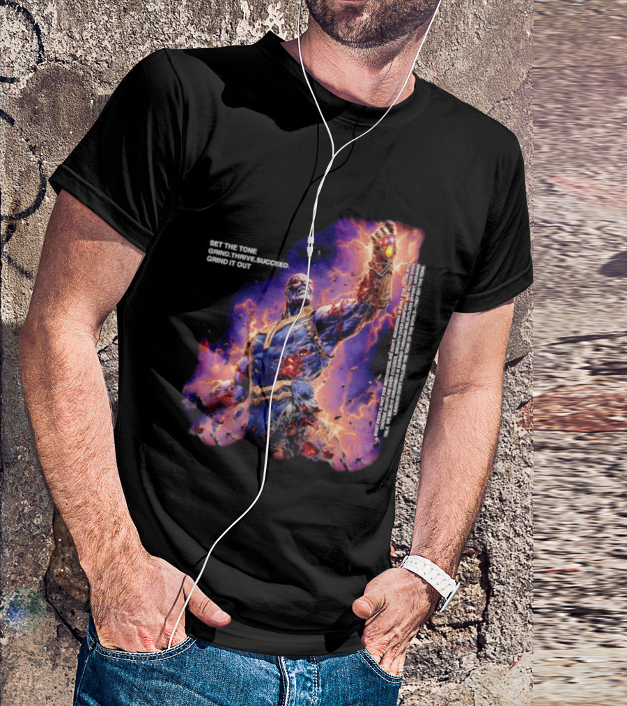 Thanos Set The Tone Grind Thrive Succeed Marvel Comics T-Shirt