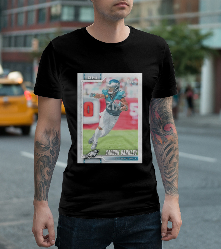 Saquon Barkley Topps Philadelphia Eagles 2026 Running Back Card T-Shirt