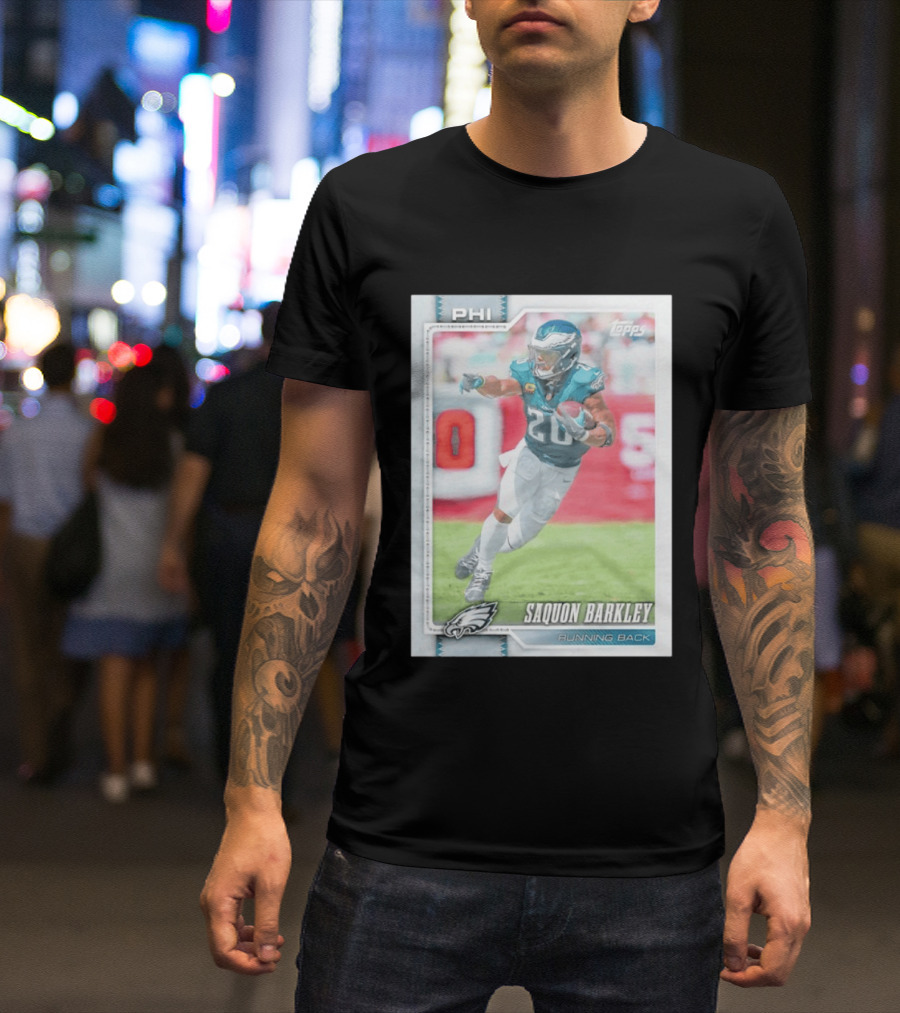 Saquon Barkley Topps Philadelphia Eagles 2026 Running Back Card T-Shirt