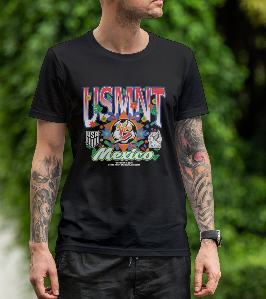 USMNT Vs Mexico 2026 Soccer Floral Celebration T-Shirt