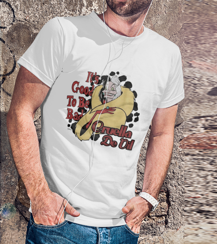 101 Dalmatians Cruella De Vil It's Good To Be Bad Retro Cartoon Villain T-Shirt