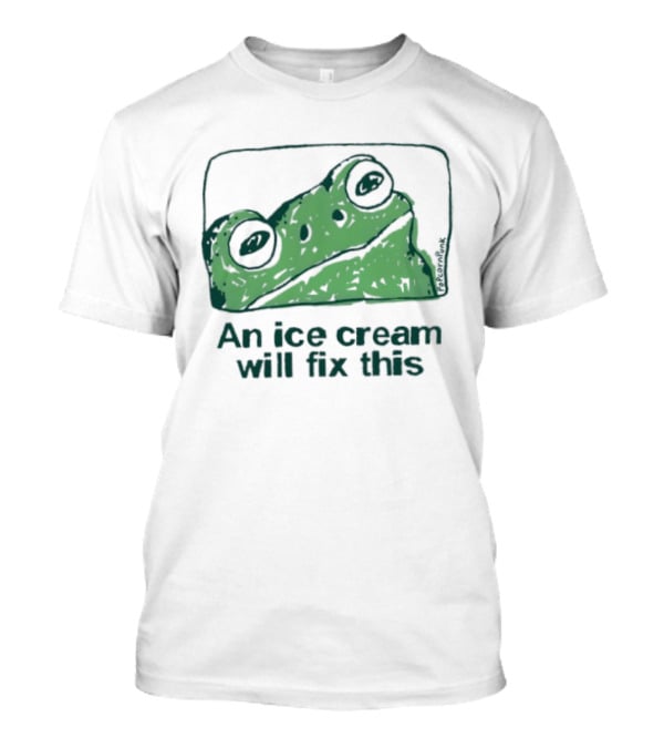 An Ice Cream Will Fix This Frog Retro Humor T-Shirt