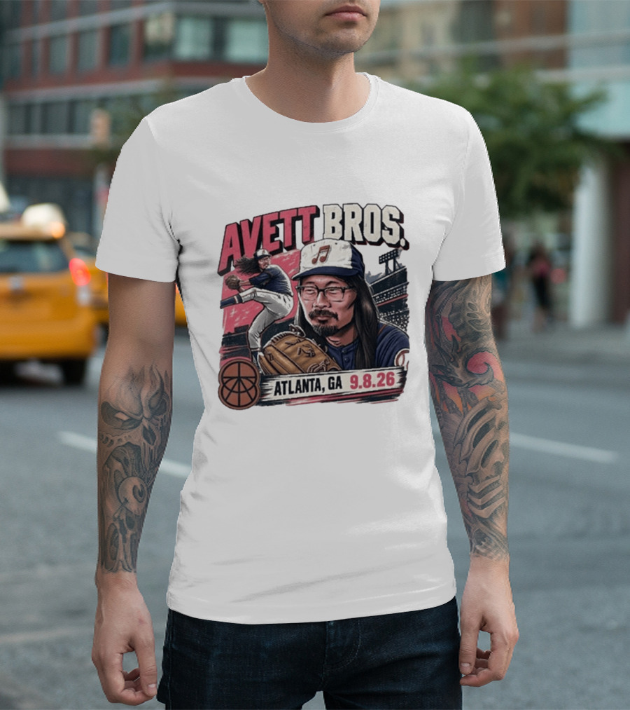 Avett Bros Baseball Themed Atlanta GA Sep 08 2026 Concert T-Shirt