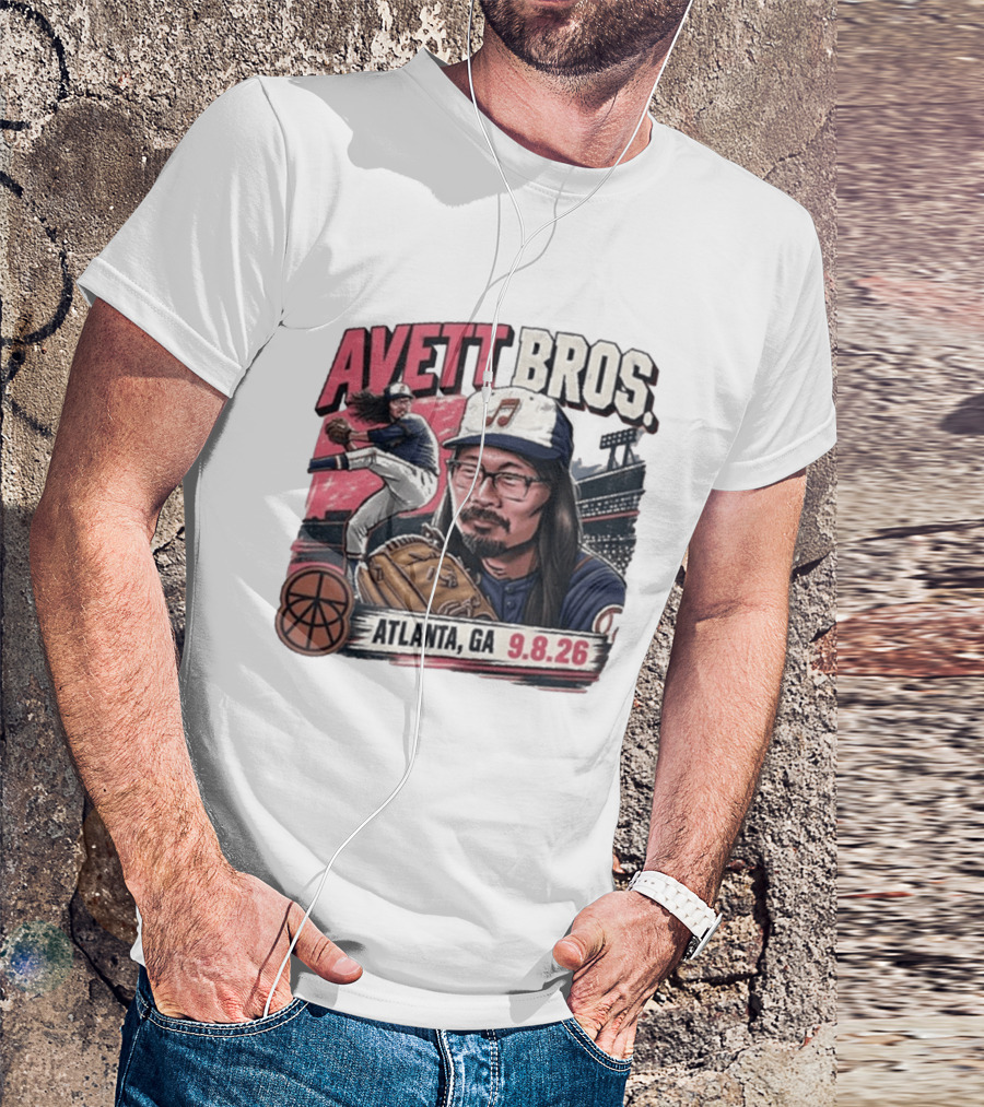 Avett Bros Baseball Themed Atlanta GA Sep 08 2026 Concert T-Shirt