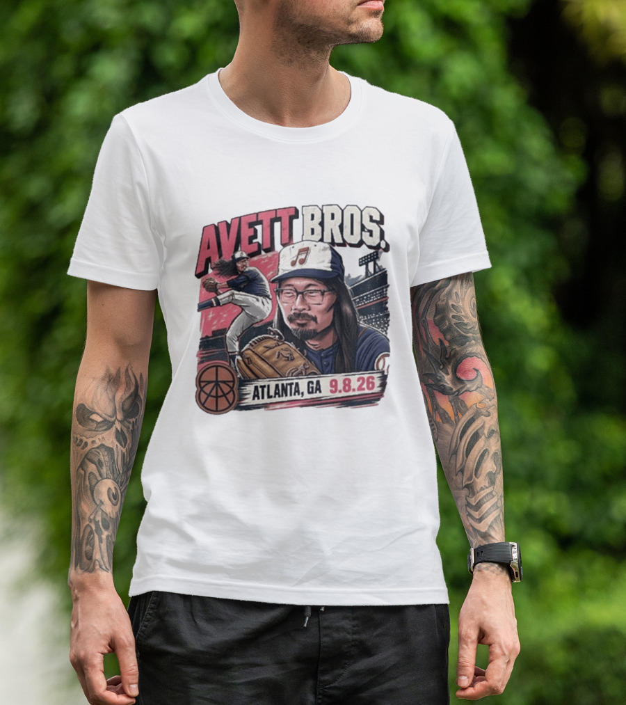 Avett Bros Baseball Themed Atlanta GA Sep 08 2026 Concert T-Shirt