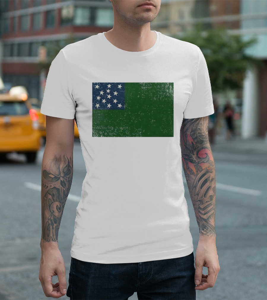 Vermont Historical Green Mountain Boys Flag Distressed T-Shirt