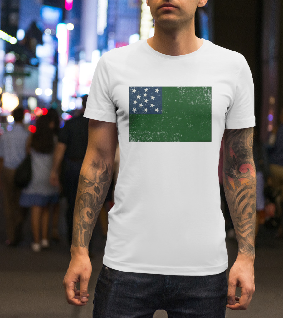 Vermont Historical Green Mountain Boys Flag Distressed T-Shirt