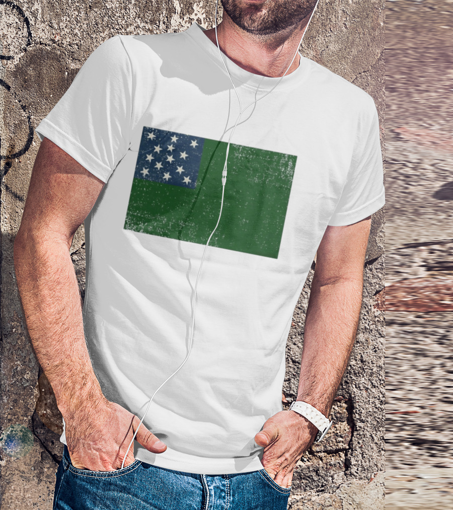 Vermont Historical Green Mountain Boys Flag Distressed T-Shirt