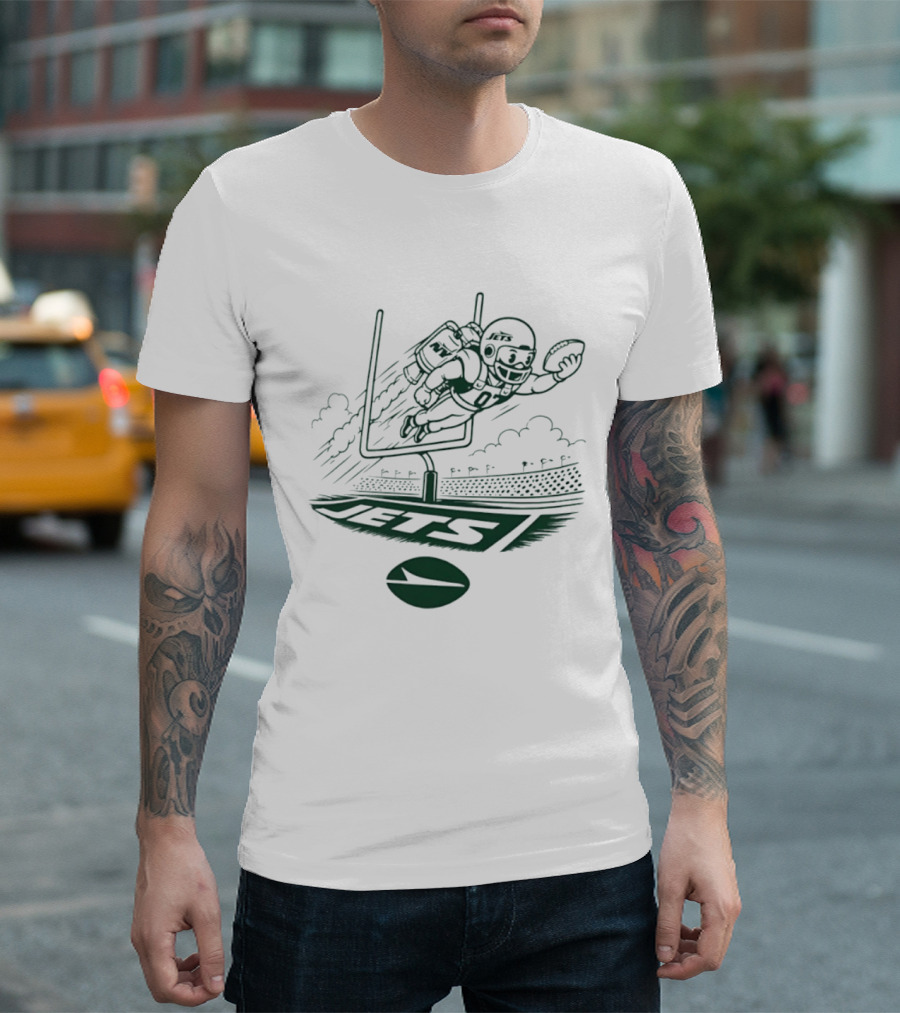 New York Jets Field Goal Jet Football End Zone Celebration T-Shirt