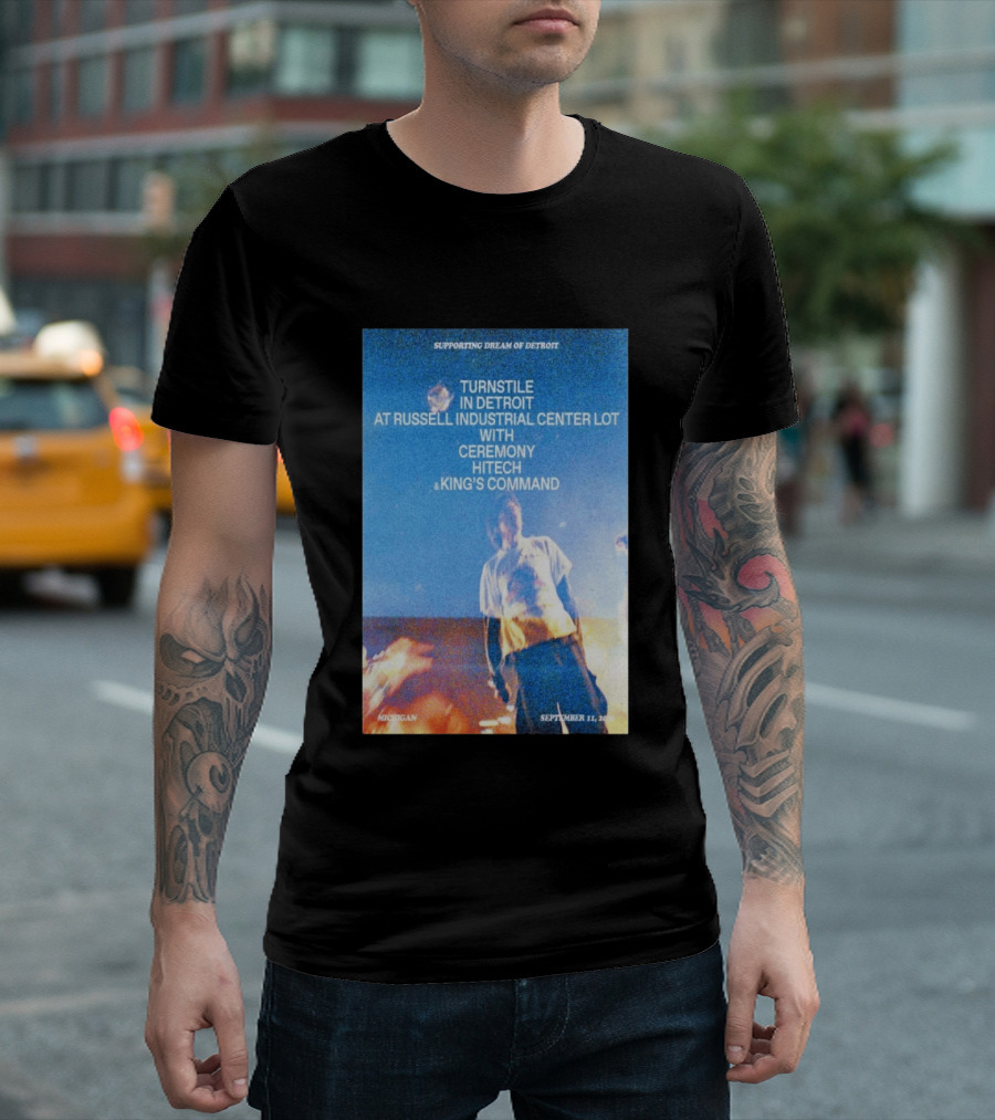 Supporting Dream Of Detroit Turnstile Russell Industrial Center Ceremony Hitech King's Command September 11 2026 Michigan T-Shirt