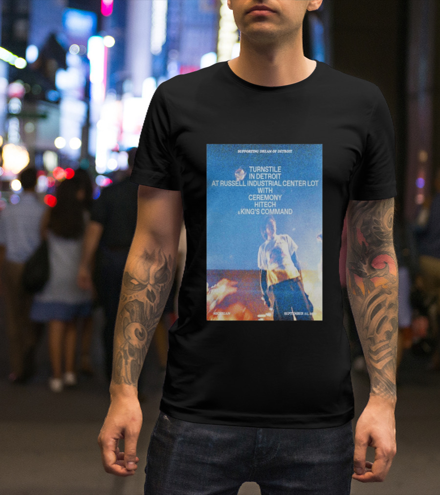 Supporting Dream Of Detroit Turnstile Russell Industrial Center Ceremony Hitech King's Command September 11 2026 Michigan T-Shirt
