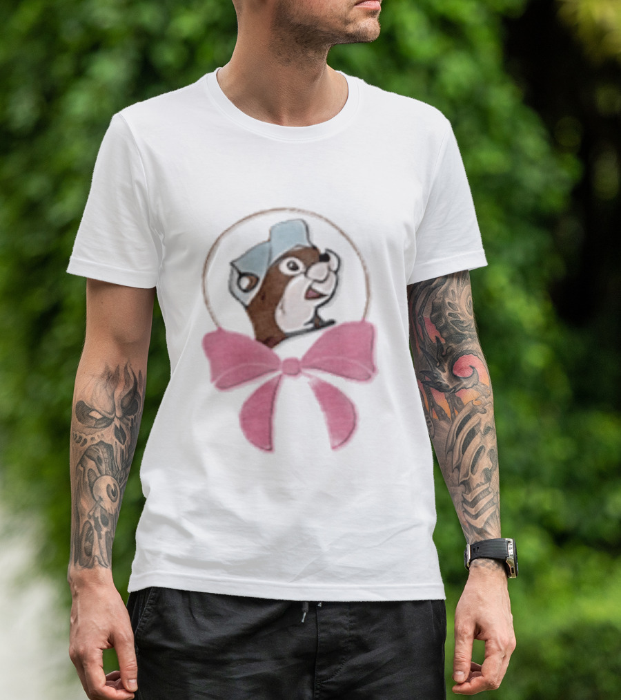 Buc Ee's Beaver With Pink Bow Icon In Circle T-Shirt