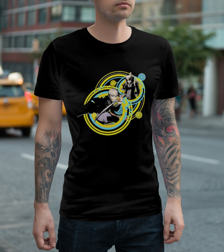 Persona 4 Revival Black Vibrant Character Artistry T-Shirt