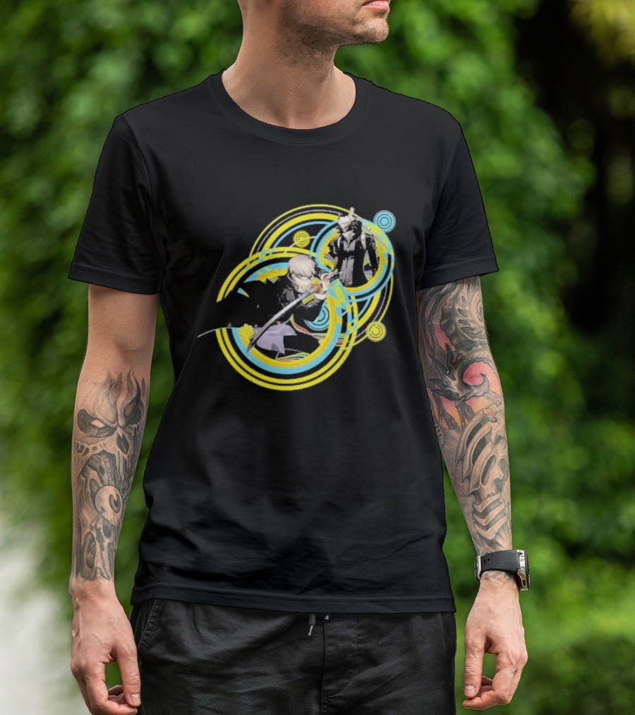 Persona 4 Revival Black Vibrant Character Artistry T-Shirt