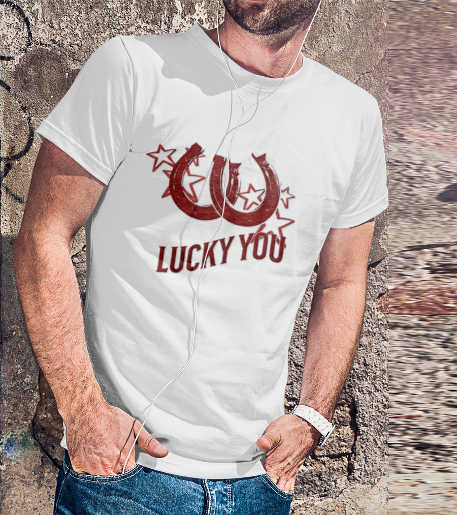 Lucky You Two Horseshoes Stars T-Shirt