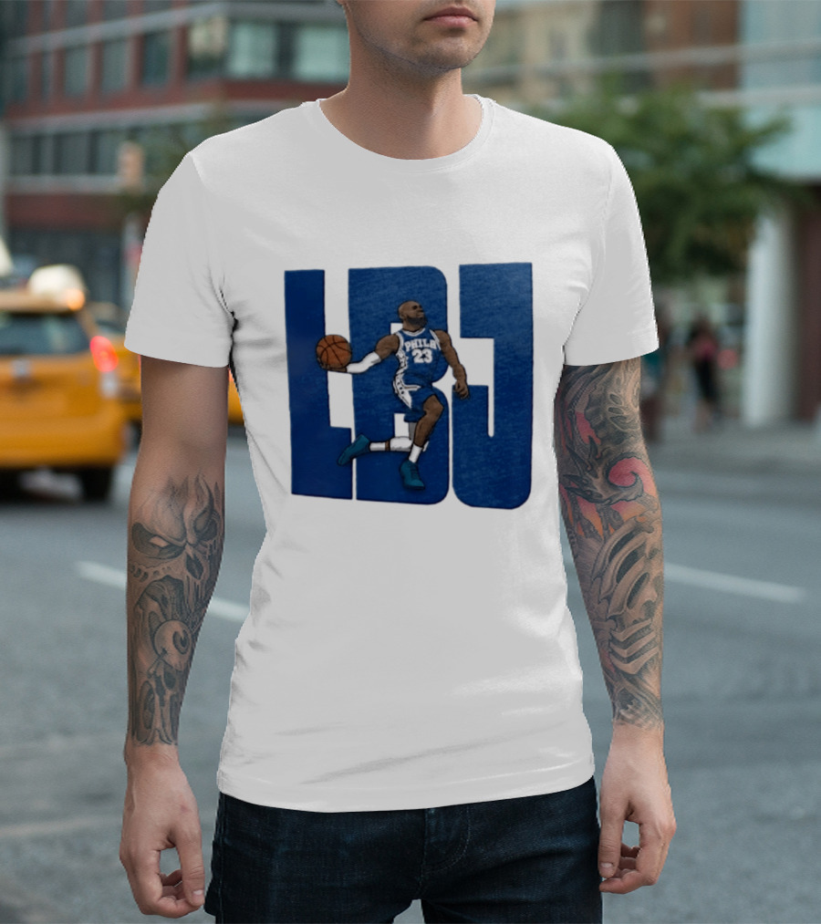 Philadelphia 76ers LBJ 23 Dribbling Basketball Caricature T-Shirt