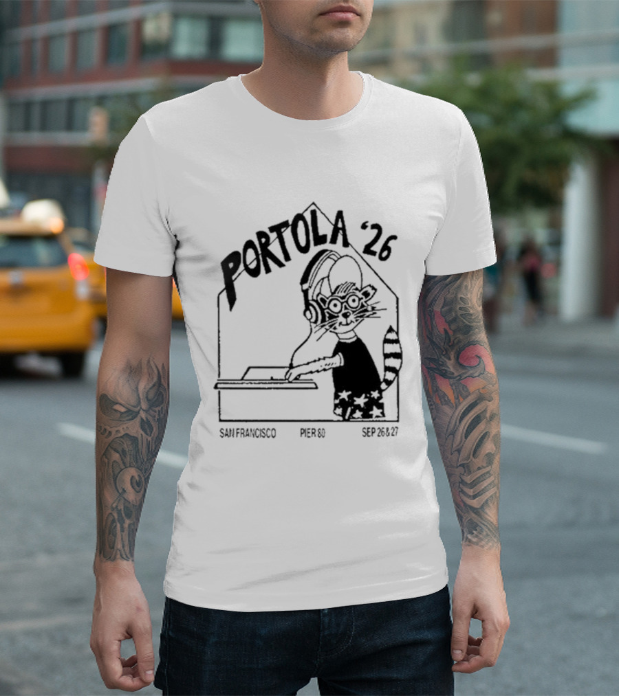 Portola 2026 San Francisco Festival DJ Cat T-Shirt