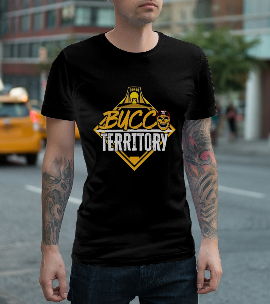 Bucco Territory Pittsburgh Pirates Fan Apparel With Skull And Ballpark T-Shirt