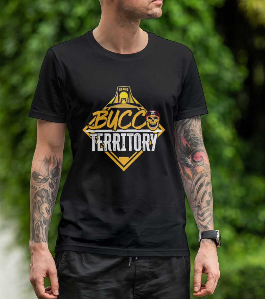 Bucco Territory Pittsburgh Pirates Fan Apparel With Skull And Ballpark T-Shirt