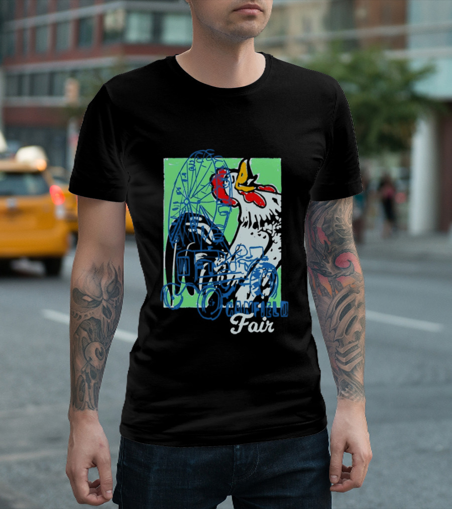 Canfield Fair Rooster Tractor Ferris Wheel Paint T-Shirt