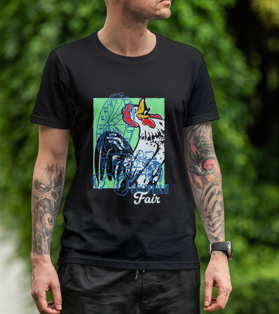 Canfield Fair Rooster Tractor Ferris Wheel Paint T-Shirt