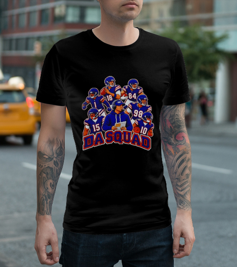 Da Squad Chicago Bear 8bit Game Quarterbacks And Coach Pixel T-Shirt