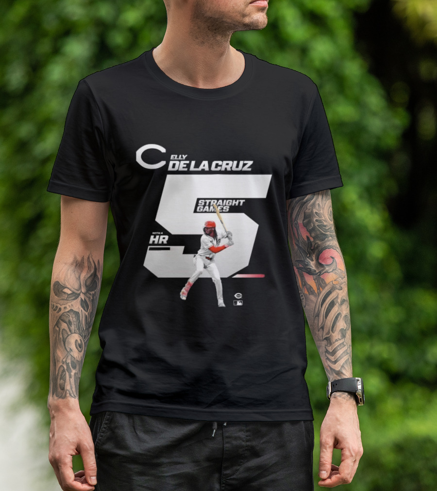Elly De La Cruz 5 Straight Game 26 HR Baseball Player T-Shirt