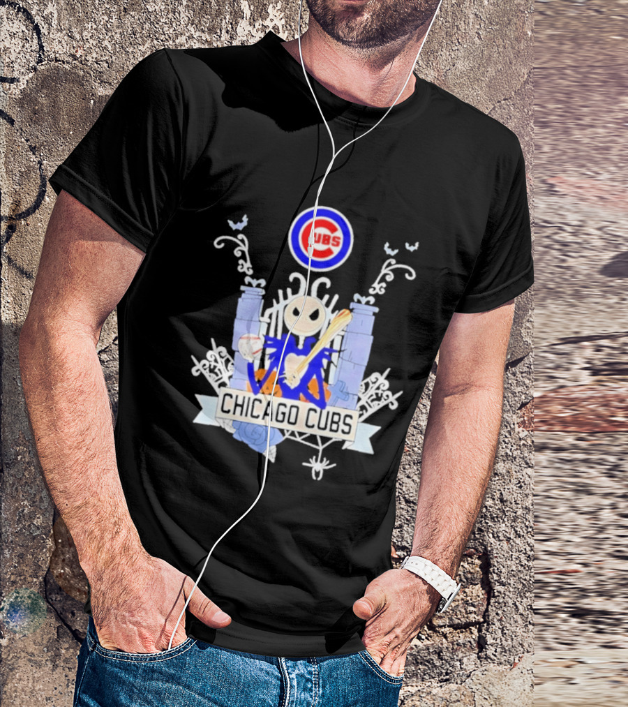 Chicago Cubs Halloween 2026 Jack Skellington Collaboration T-Shirt