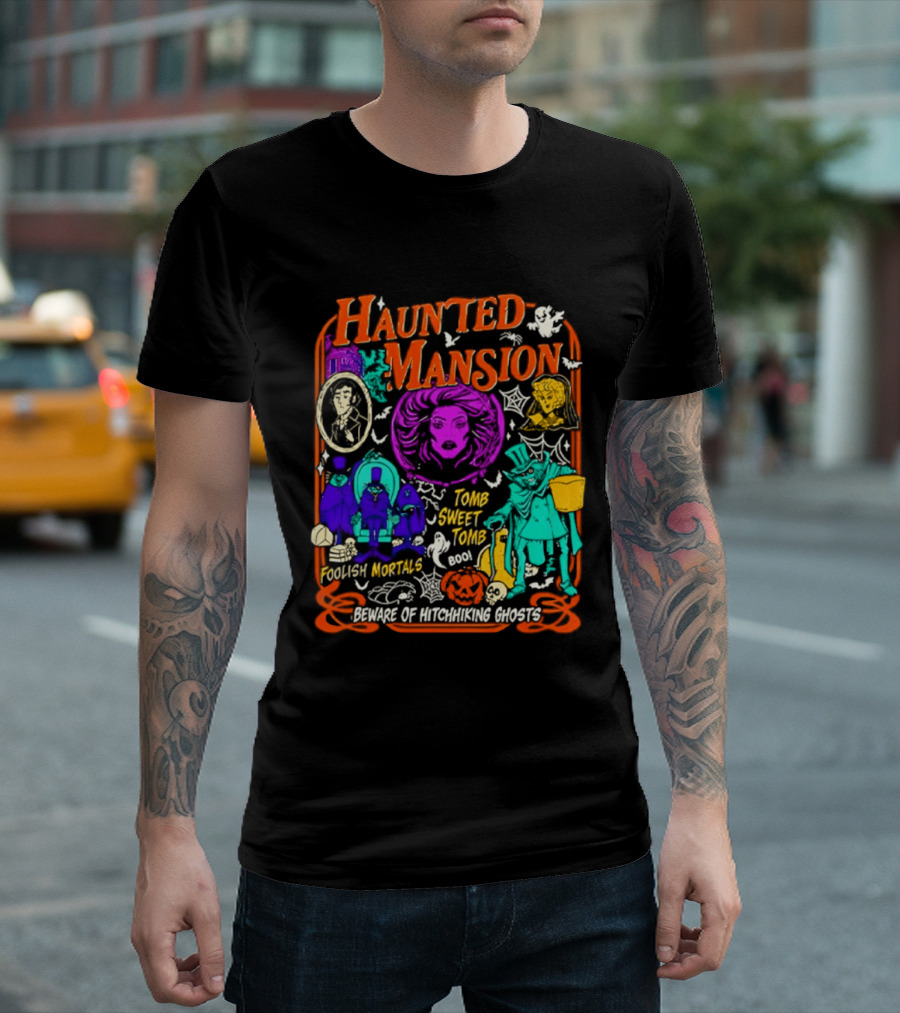 Haunted Mansion Madame Leota Beware Of Hitchhiking Ghosts Foolish Mortals Halloween T-Shirt
