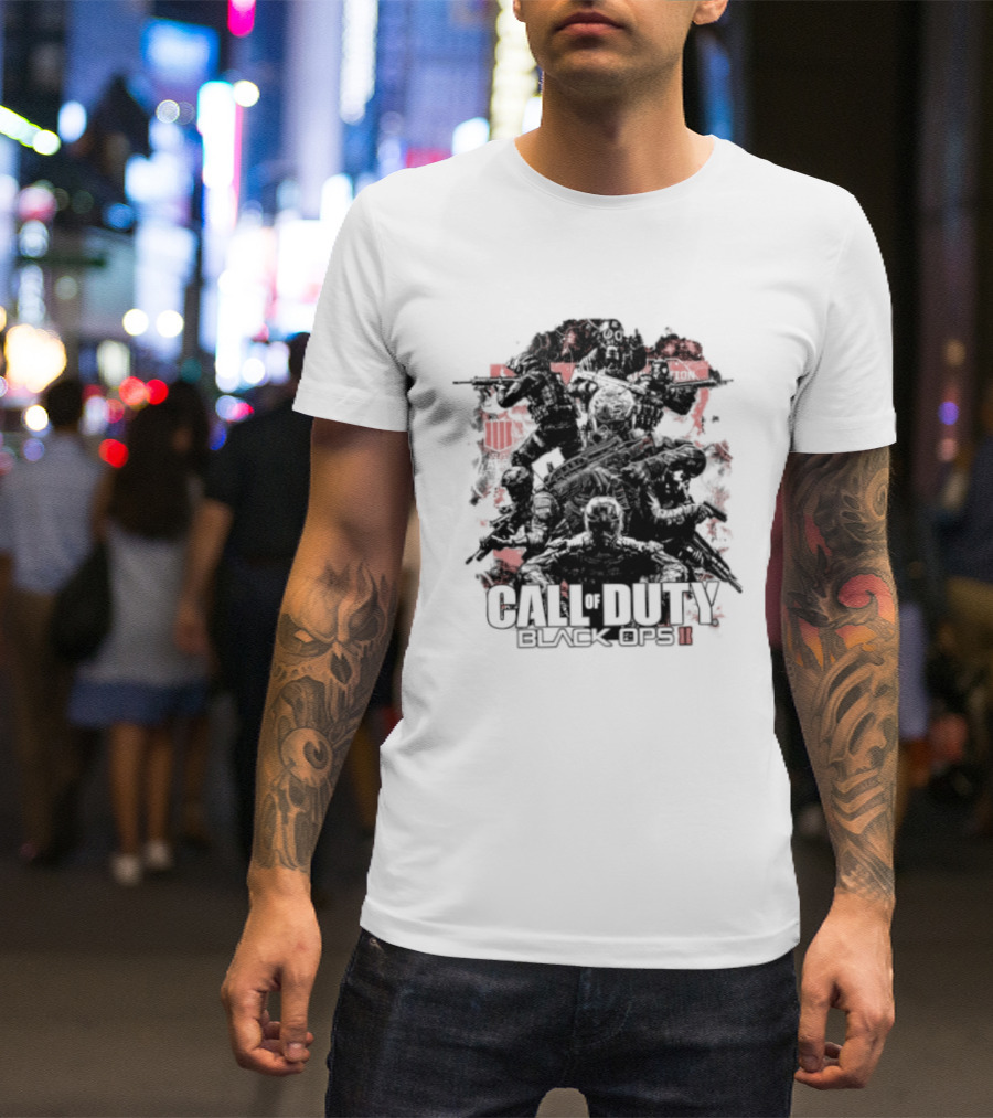 Call Of Duty Black Ops II Video Game Shooter Red T-Shirt