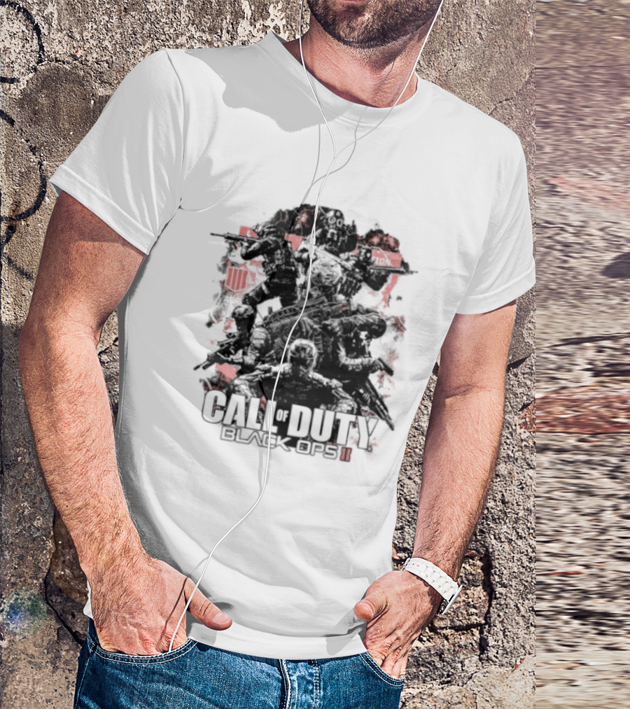 Call Of Duty Black Ops II Video Game Shooter Red T-Shirt