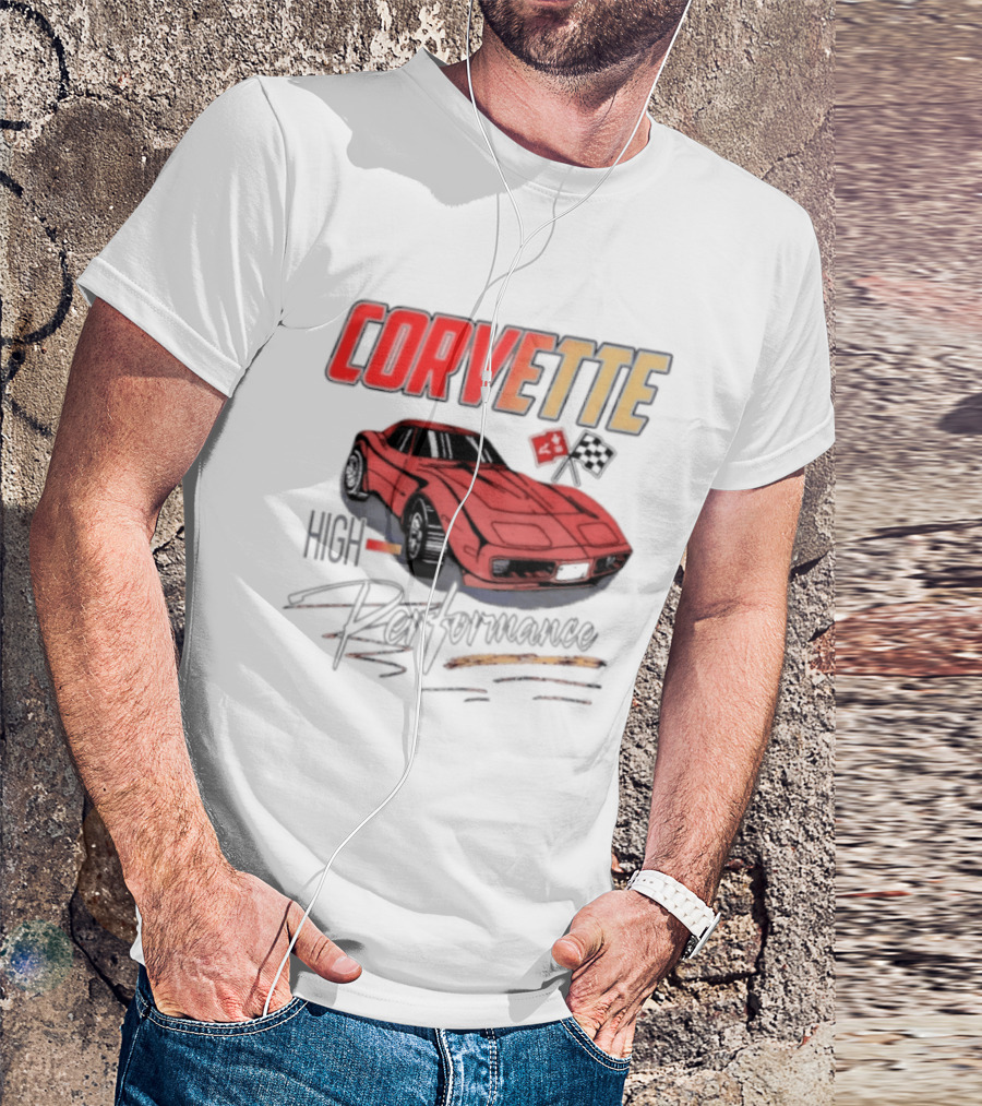 Corvette High Performance Chevrolet Sports Car Red Classic Vehicle T-Shirt