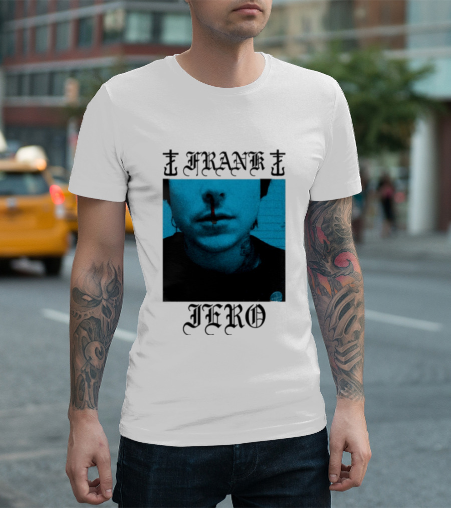 FRANK IERO Bloody Nose Blue White T-Shirt