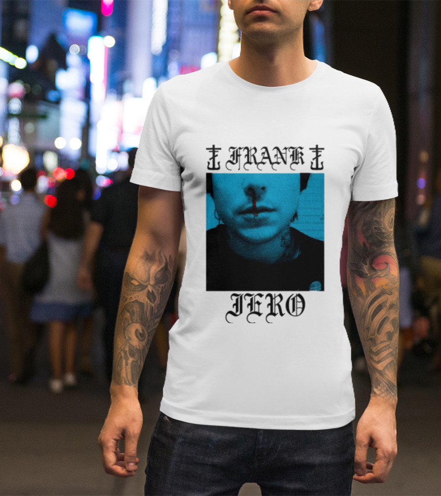 FRANK IERO Bloody Nose Blue White T-Shirt