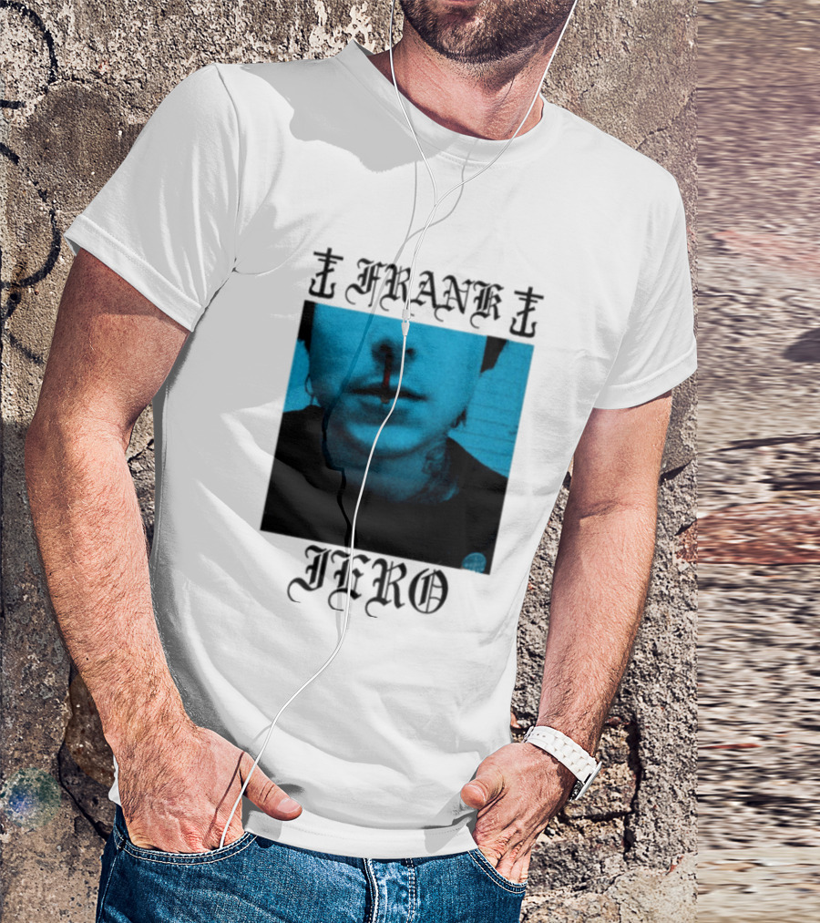 FRANK IERO Bloody Nose Blue White T-Shirt