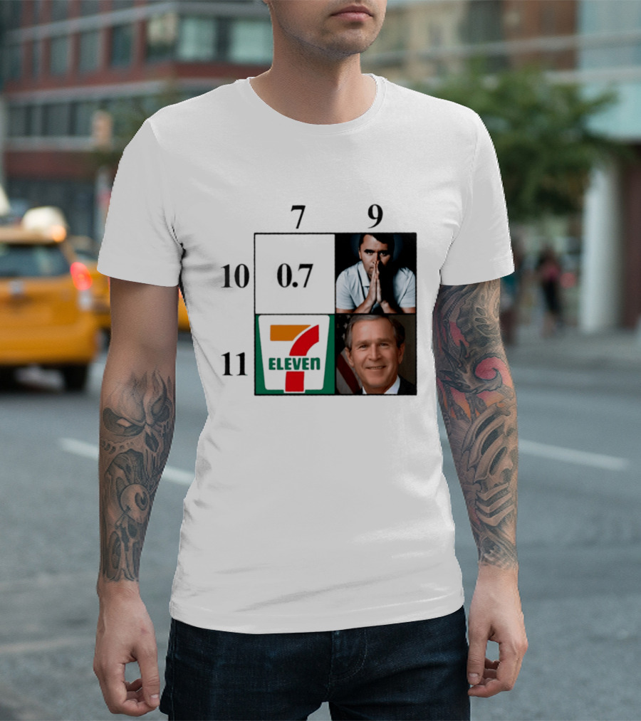 7 Eleven 07 George W. Bush Charlie Kirk Punnett Square 9 10 11 T-Shirt