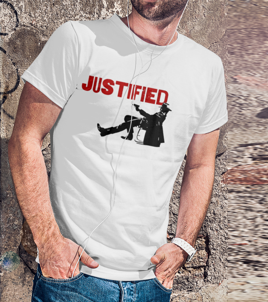JUSTIFIED Cowboy Silhouette With Gun T-Shirt