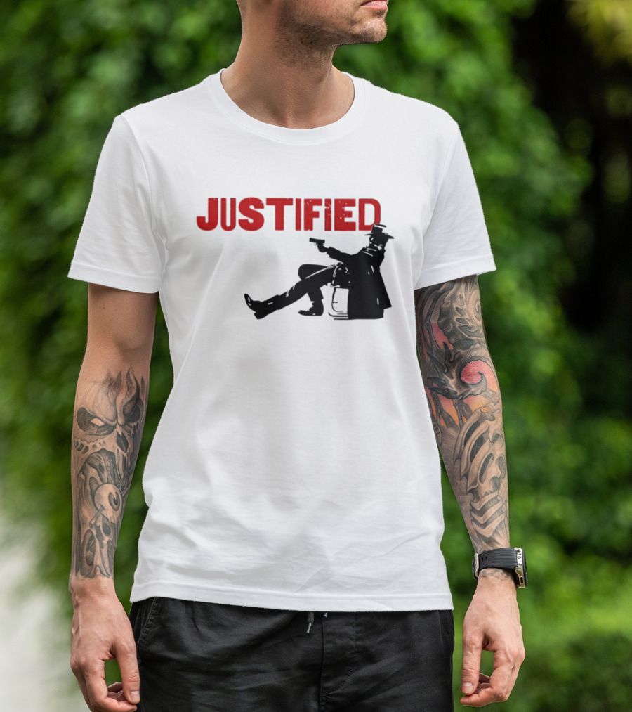 JUSTIFIED Cowboy Silhouette With Gun T-Shirt