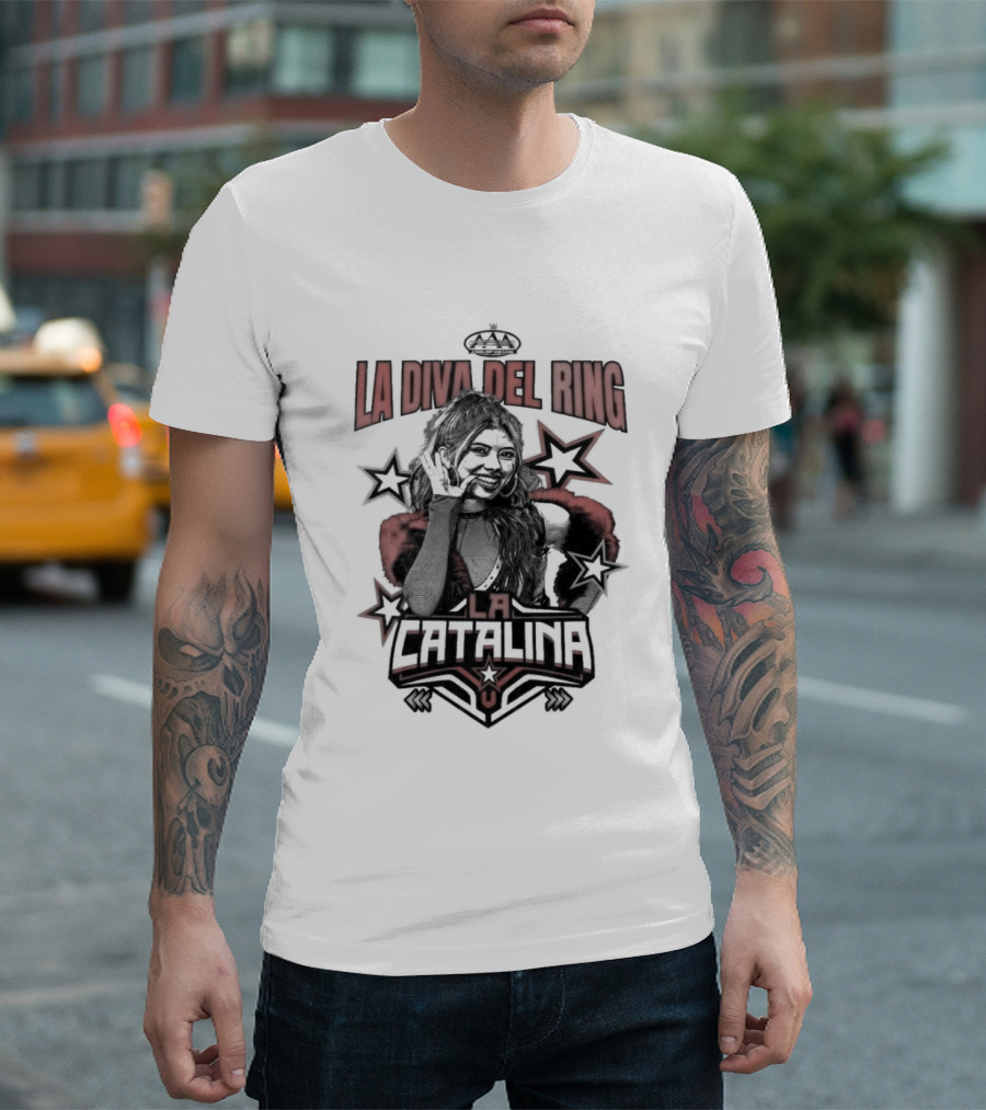 La Catalina AAA La Diva Del Ring Wrestling Star Crowned Glory T-Shirt