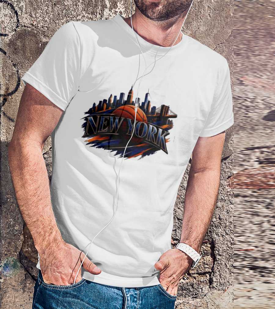 New York Basketball Skyline Cityscape T-Shirt