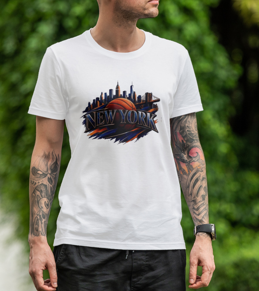New York Basketball Skyline Cityscape T-Shirt